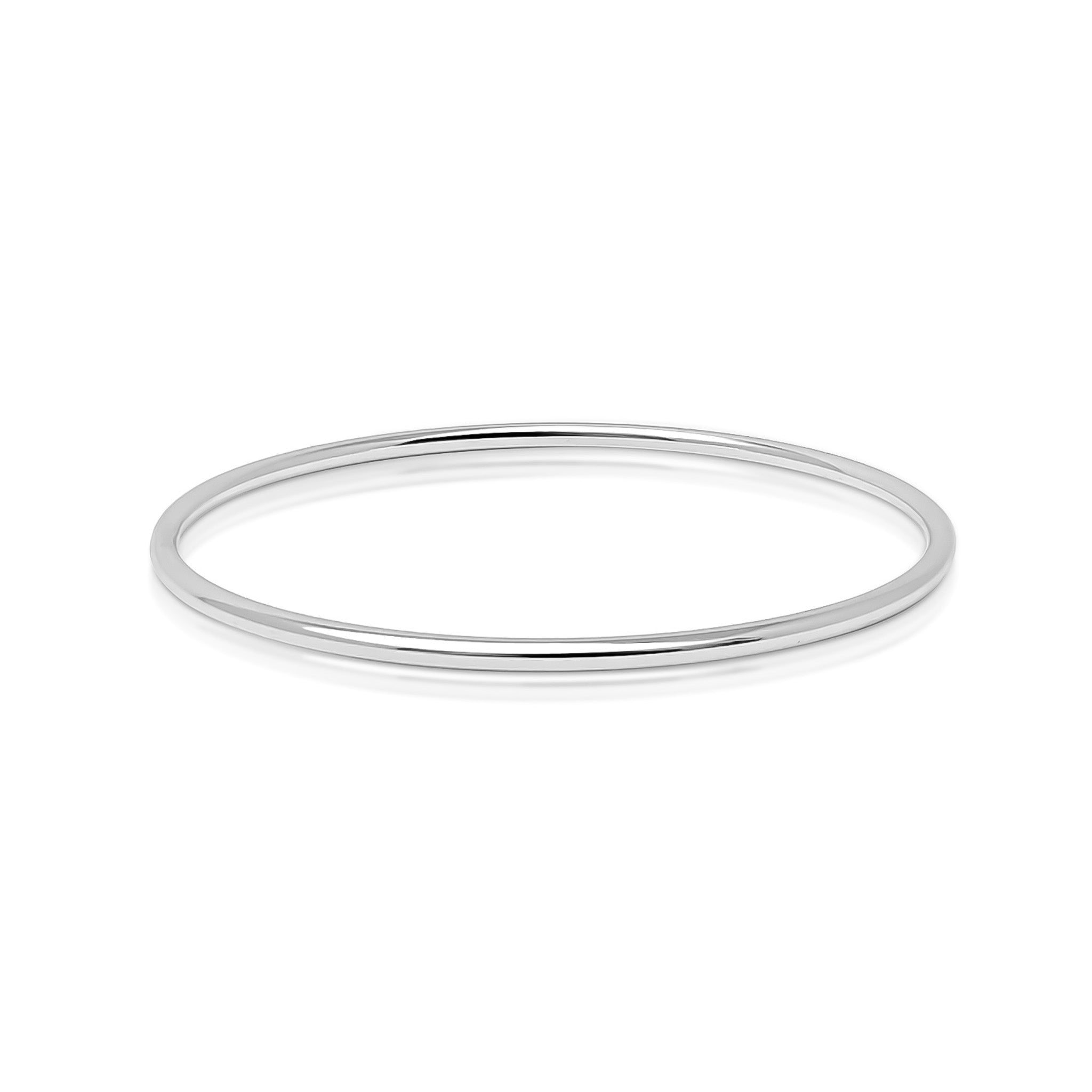 Solider, runder, eleganter silberner Armreif für Frauen